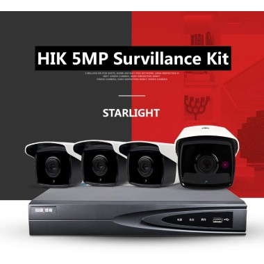 HIKVISION 4K H265 NVR DS-7808N-K1/4P + 4 x 5MP STARLIGHT POE IP CAMERA KIT